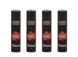 Classic Large Lighters - Canada Strong and Free - Tray of 48, featuring refillable black lighters with grey and red maple leaf designs, emphasizing durability and functionality.