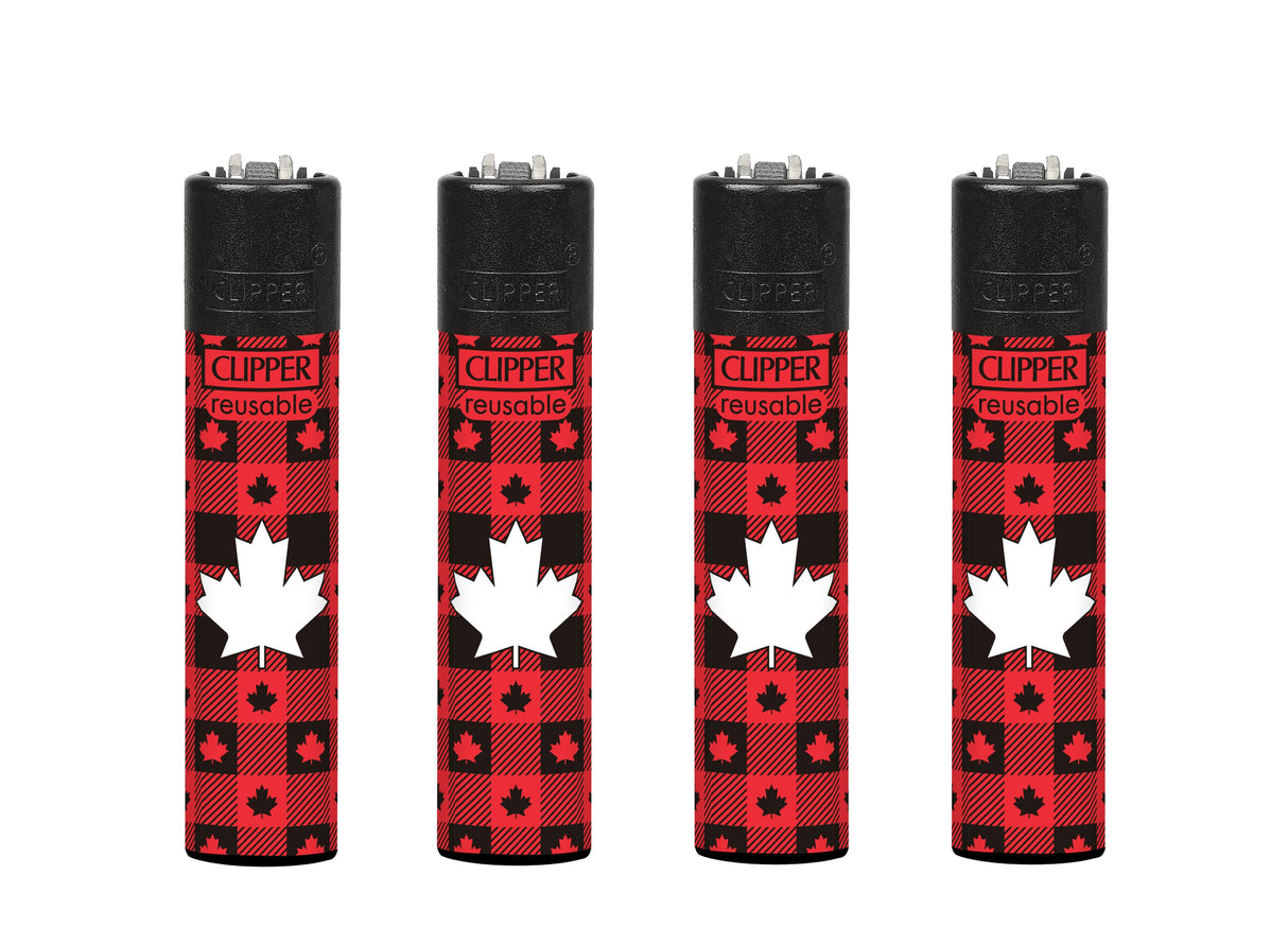 Classic Large Lighters - Red and Black Plaid - Tray of 48