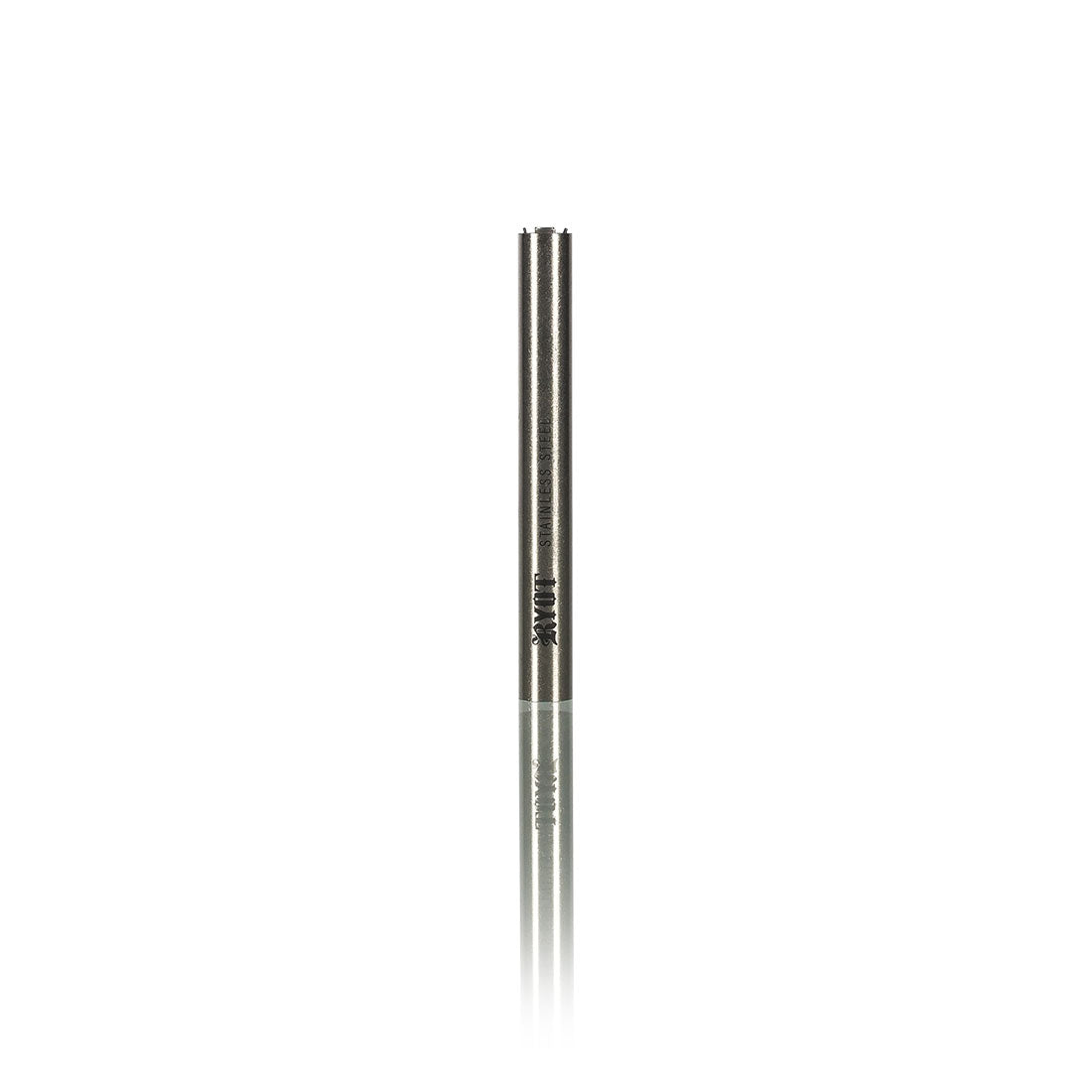 Close-up of the RYOT Slim Super Dugout, featuring a powder-coated aluminum body and stainless steel one hitter for convenient, portable smoking.