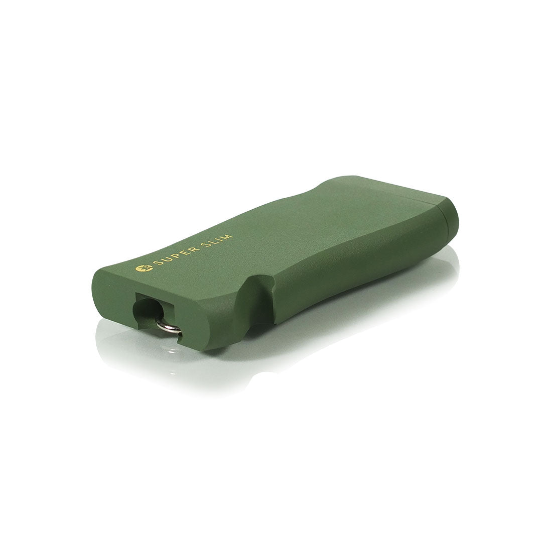 Super Slim Aluminum Dugout - Powder Coated - Black, featuring a compact, portable design with keychain attachment, ideal for discreet, convenient smoking on-the-go.
