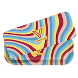 Rectangular metal tin with psychedelic stripes, featuring a stylized V logo and SYNDICATE®; part of the Roll N Go Long - Melted collection.