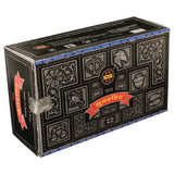 Super Hit Incense - 12 Packs of 15g, featuring astrological motifs on black packaging, offering earthy aroma for relaxation and spiritual practices.