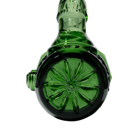 Highball Pipe underside showing starburst pattern and handle, crafted from hand-blown borosilicate glass, blending vintage-inspired design with modern functionality.