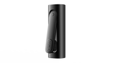 PAX FLOW black cylindrical vape-pen battery with open spring-loaded clip, designed for dry herb vaping, showcasing its sleek design and advanced functionality.