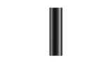 PAX FLOW vaporizer: sleek matte-black cylinder, advanced dry herb design, no visible connectors, emphasizing portability and powerful performance with hybrid heating system.