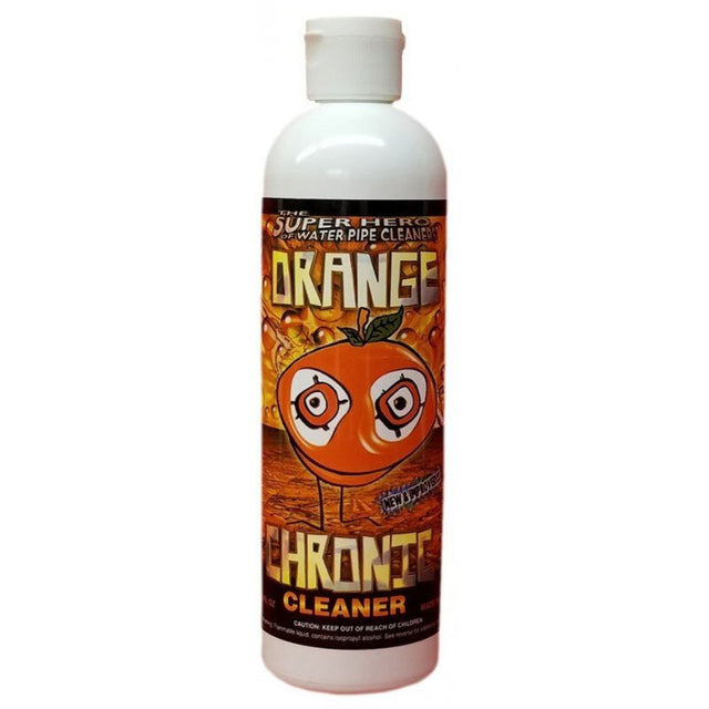 16oz Bong Cleaner - 12 units, featuring a white bottle with label, designed for cleaning bongs, effectively removing grime and residue without scrubbing.