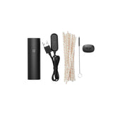 PAX 3 Basic Kit: Features black vaporizer body, USB charger, cleaning tools, and an alternate mouthpiece, enhancing your experience with sleek, portable design.