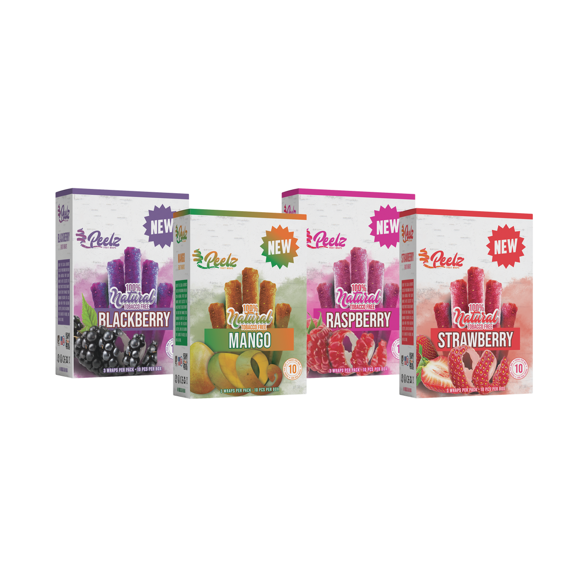 Raspberry Fruit Wrap - 3 Pack - Carton 10, featuring boxes of fruit wraps and a close-up of the resealable, flexible raspberry-based wrap.