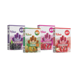 Raspberry Fruit Wrap - 3 Pack - Carton 10, featuring boxes of fruit wraps and a close-up of the resealable, flexible raspberry-based wrap.