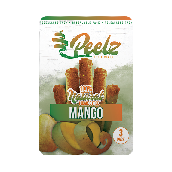 Mango Fruit Wrap - 3 Pack - Carton 10, featuring resealable packaging with three mango-based wraps for a clean, flavorful smoking experience.