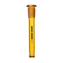 Amber glass Human Grade Downstem, 14mm, 5, for water pipes; precision-fit, durable borosilicate. Brand name HUMAN GRADE visible on the slide.