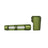 Aluminum and Glass Spoon Pipe with a green anodized aluminum dugout design, featuring two glass one-hitter tubes and a screw-on cap for portable use.