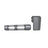 Close-up of the Aluminum and Glass Spoon Pipe - Gun Metal, showcasing its sleek cylinder design with a durable aluminum shell and integrated holes for airflow.