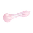4.25 Large Window Pane Hand Pipe - Pink, featuring a rounded bowl and mouthpiece, matte frosted finish, see-through window pane, and deep bowl for satisfying use.