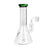 8 Tall Concentrate Beaker Bong, features a clear beaker-style design with quartz banger, green-tinted mouthpiece, crafted from durable borosilicate glass for versatile use.
