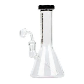 8 Tall Splash Concentrate Beaker Bong with a quartz banger, featuring durable borosilicate glass and a fixed downstem for smooth dabbing experiences.