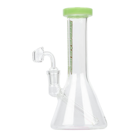 8 Tall Splash Concentrate Beaker Bong with a clear, beaker-style design, fixed downstem, and a 19mm quartz banger for dabbing concentrates or smoking herbs.