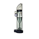 Ryan Fitt Pillar Pivot Top - Smoke: Compact glass water-pipe with angled mouthpiece, cone percolator chamber, side joint, and rubber base, designed for Puffco Pivot compatibility.