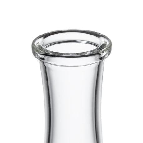 Spire - Clear: A sleek, smooth, transparent glass vase-like cylinder with a slightly flared rim, showcasing the refined silhouette of the MJ Arsenal Spire Water Pipe.