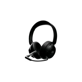 PUFF MUFFS Gaming Headset: Black over-ear design with padded ear cups, adjustable headband, fold-away mic, and M logo for immersive audio experiences.