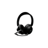 PUFF MUFFS Gaming Headset: Black over-ear design with padded ear cups, adjustable headband, fold-away mic, and M logo for immersive audio experiences.