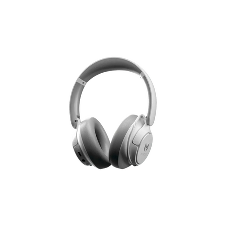 PUFF MUFFS Wireless Headset with padded earcups, adjustable headband, USB-C port, 3.5mm jack, and fold-away mic, featuring stylized “M” logo and “MYSTERY.” branding.
