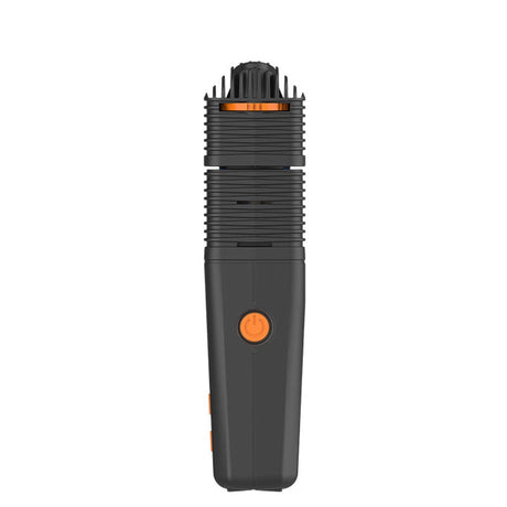 VENTY Dry Herb Vaporizer, featuring a sleek black design with an orange button, known for its rapid heat-up and adjustable airflow for superior vapor quality.