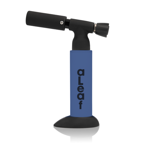 7 Blow Torch Blue Turbo Flame with aLeaf logo, featuring a black nozzle and adjustable flame control knob, designed for precision heating and portability.