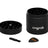 Mini EZ Grinder - 55mm, disassembled into lid with triangular teeth, grinding chamber, cleaning brush, and scraper tool; features aircraft-grade aluminum and smart storage design.