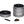 Mini EZ Grinder - 55mm: Disassembled 4-piece metal grinder with pyramid teeth, magnetic lid, and two accessories—a cleaning brush and scraper—for efficient herb processing.
