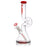12 Lounger Bong with a clear glass beaker base, S-shaped neck, red accents, and a sculptural balloon-inspired design featuring a functional grip-friendly form.