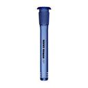 Blue-tinted borosilicate glass Color Downstem - 14MM - 5, with HUMAN GRADE branding, frosted gasket, and three slits for smoke dispersion.