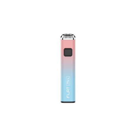 Close-up of Yocan Flat Mini 510 Battery, featuring a square, flat design with a visible power button, ideal for portability and secure grip.