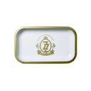 Metal Rolling Tray - Classic Medallion Since 1879 features a sleek surface, high edges, and Zig-Zag logo, enhancing rolling convenience and style.