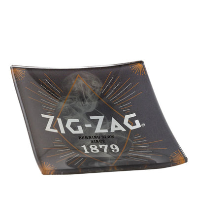 Zig-Zag Shatter-Resistant Glass Ashtray - Smokey