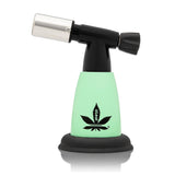 5 Blow Torch Turbo Flame with mint-green base, black body, polished nozzle; features 2500°F flame, ergonomic design, ideal for concentrated heat applications.
