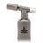 5 Brass Blow Torch Blue Turbo Flame, featuring a gun-metal gray body, cannabis-leaf logo, and adjustable flame nozzle on top of its fuel canister.