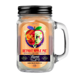 Scented Candle - Detroit Apple Pie in a glass jar with lid and apple design, featuring odor-eliminating enzymes and a 90-hour burn time.