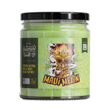 Scented Candle - Maui Melon, 4oz jar with black lid, features odor-neutralizing enzymes, soy blend wax, 55-hour burn time, ideal for smoke elimination.