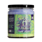 Scented Candle - Trap House (55 Hour Burn Time) in a mason jar with a lid, featuring odor-neutralizing enzymes and premium soy blend wax.