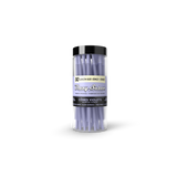 Pre-Rolled Purple Queen Size Cones - 25 Count Jar, featuring purple ultra-thin, slow-burning cones in a clear jar with a black lid.