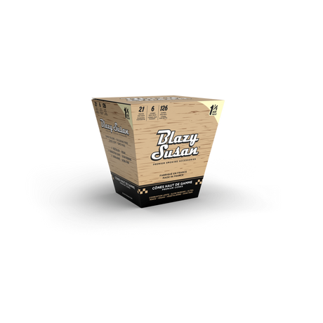 Unbleached 1 1/4 Cones Full Box - 6 Cones x 21 Packs showcased in wood-patterned packaging, highlighting slow-burning, vegan, ultra-thin, chlorine-free, GMO-free features.
