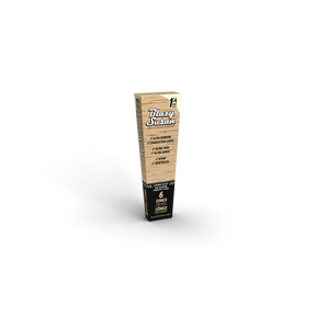 Unbleached 1 1/4 Cones Full Box - 6 Cones x 21 Packs, featuring eco-friendly packing straws and takeout-style packaging for easy access and convenience.