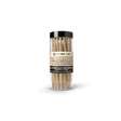 Unbleached 1 1/4 Cones - 50 Count Jar: Clear cylinder with black lid, containing 50 ultra-thin, slow-burning pre-rolled cones made from premium French paper.