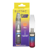 Gnome Dome Mini Vape Rig For Dabs - Blue & Red, shown with a close-up of its compact, dual-use e-rig and 510 cart battery design.