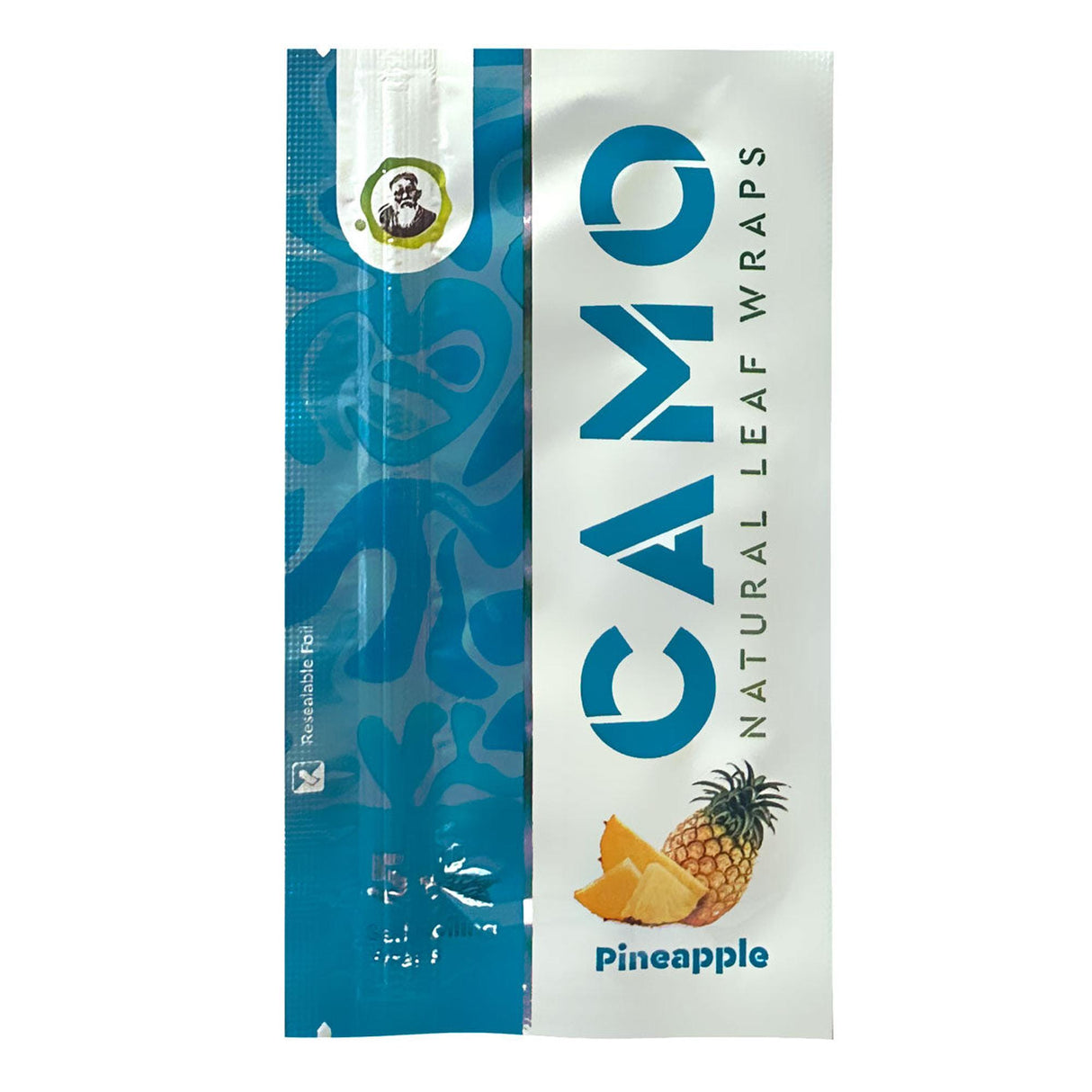 Chamomile Wraps - Pineapple - Carton of 25; close-up of a pineapple and slice, highlighting the tropical, fruity essence of the tobacco-free, chamomile-based wraps.