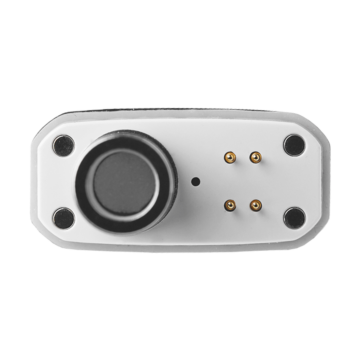 Bullet Wax Atomizers EVO - Pack of 2: Close-up of docking side with rubber feet, sensor, LED, and pogo-pin contacts for charging and data connection.