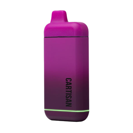 Cartisan Veil Bar Flow 510 Battery, a sleek pod-style vaporizer with an integrated mouthpiece and LED accent ring, designed for hands-free vaping with adjustable voltage settings.