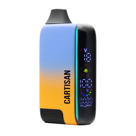 Veil Bar Pro EVO 510 Battery, a compact vaporizer with a gradient finish, digital display for voltage, battery, puff count, molded mouthpiece, and ergonomic design.