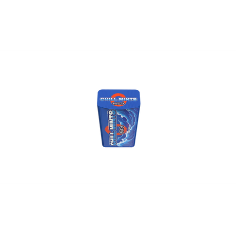 Chill Mints Dugout tin with ocean-wave graphic, discreetly stores a one-hitter and herb; includes Polar Breath Mints to freshen up after sessions.